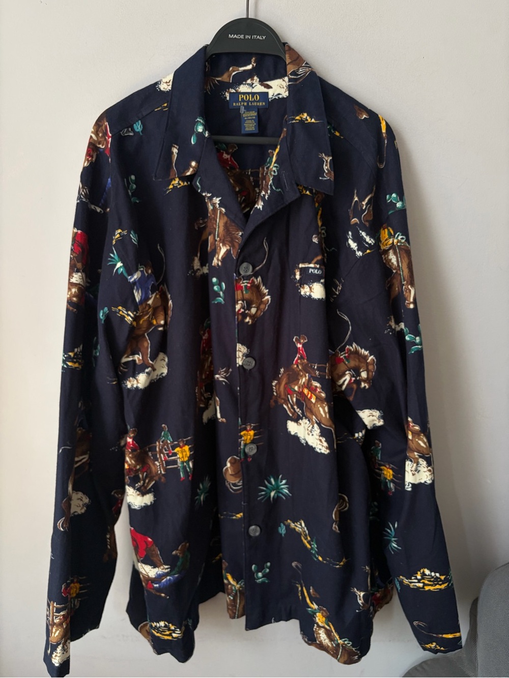 Vtg. Polo Ralph Lauren Cowboy Rodeo Pajama Shirt